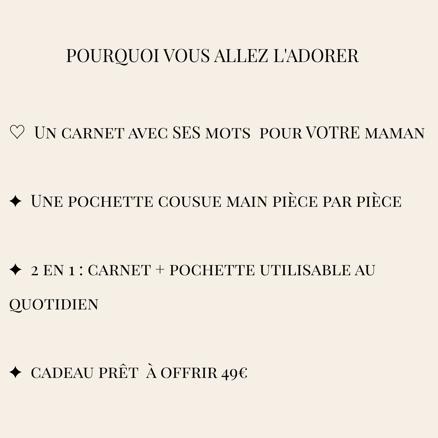 Carnet MAMAN personnalisé avec pochette artisanale cousue main — cadeau prêt à offrir fête des mères fait main France