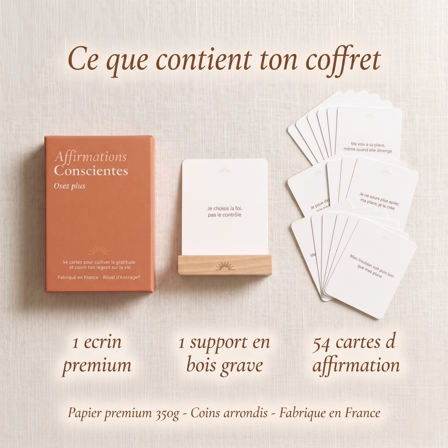 coffret premium Osez Plus cartes confiance en soi fabriqué en France