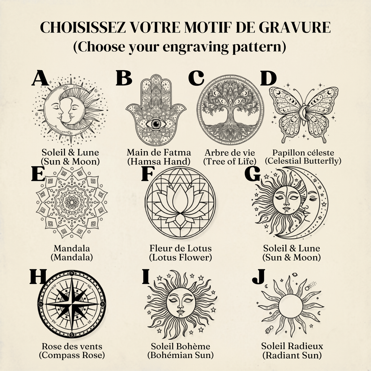 Carnet Cuir Personnalisé Prénom et Motif — Cahier Vegan Gravé