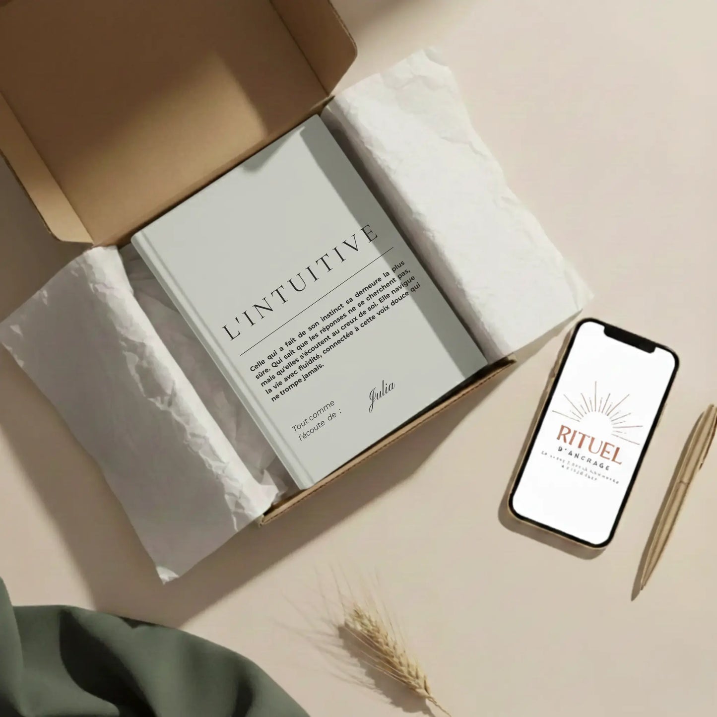 cahier intuitive dans sa box pret a être envoye