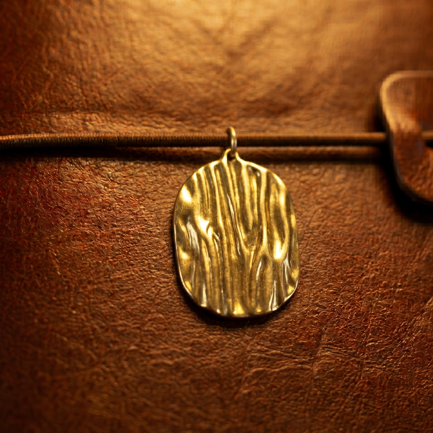 Charm 4 rond texturé doré carnet cuir personnalisé