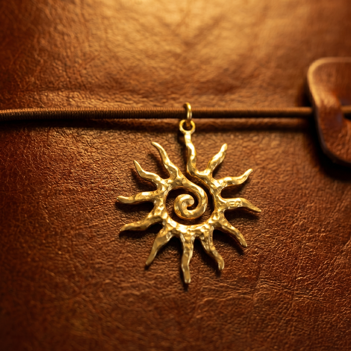 Charm 3 soleil doré carnet cuir personnalisé