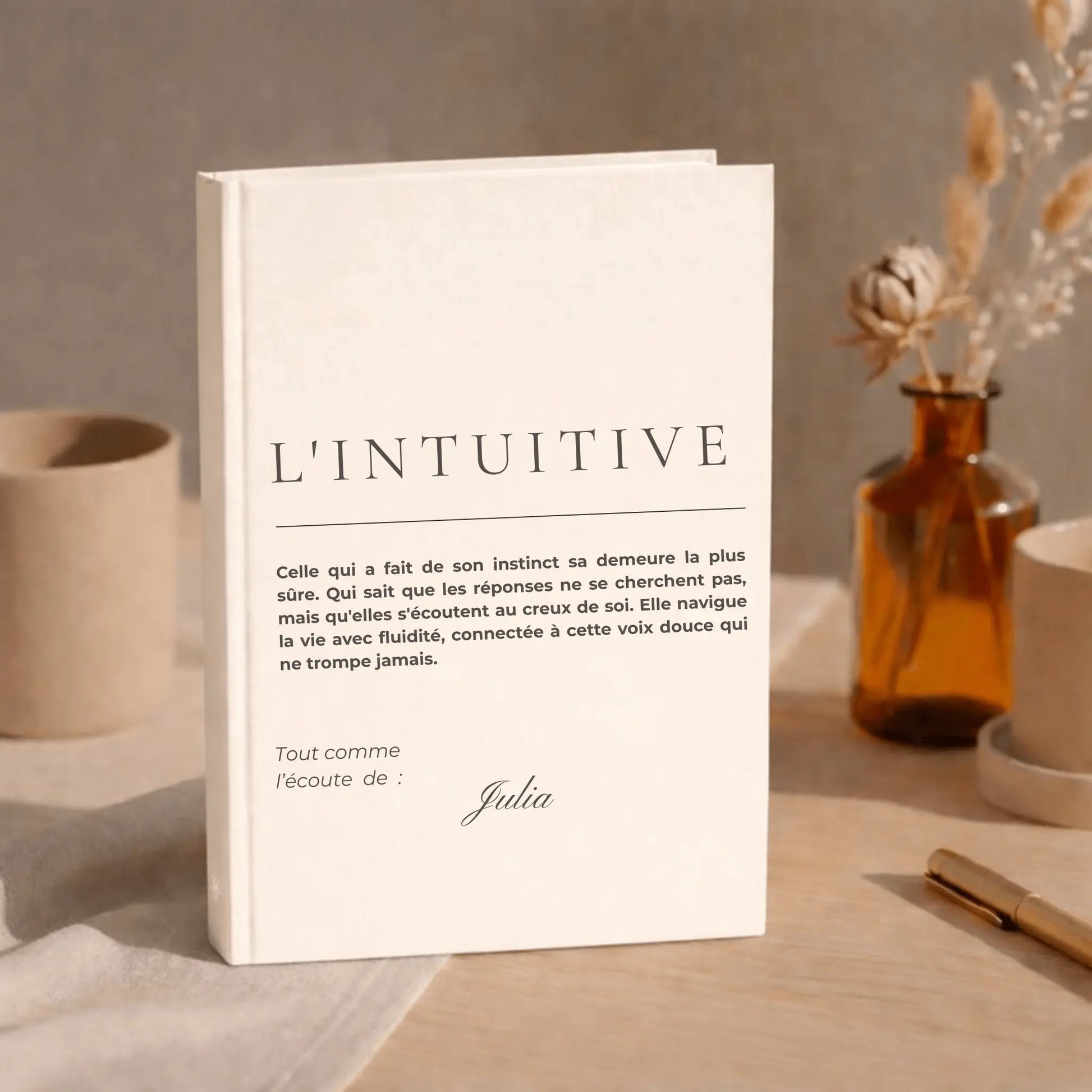 carnet d'ecriture personnalise pour femme l'intuitive
