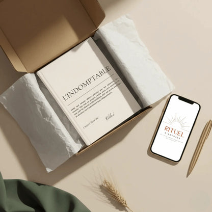 cahier signature personnalisé Indomptable - mise en situation lifestyle