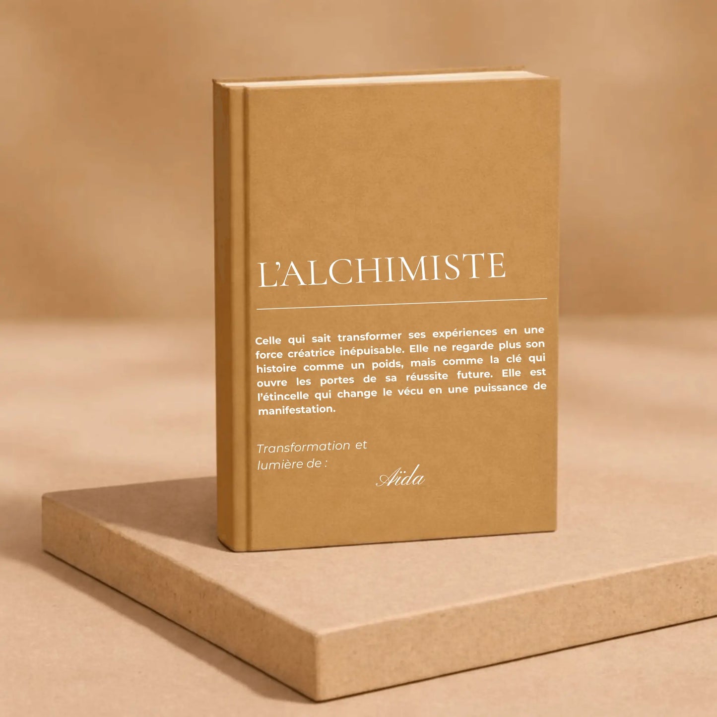 carnet de notes personnalisé Alchimiste - mise en situation lifestyle