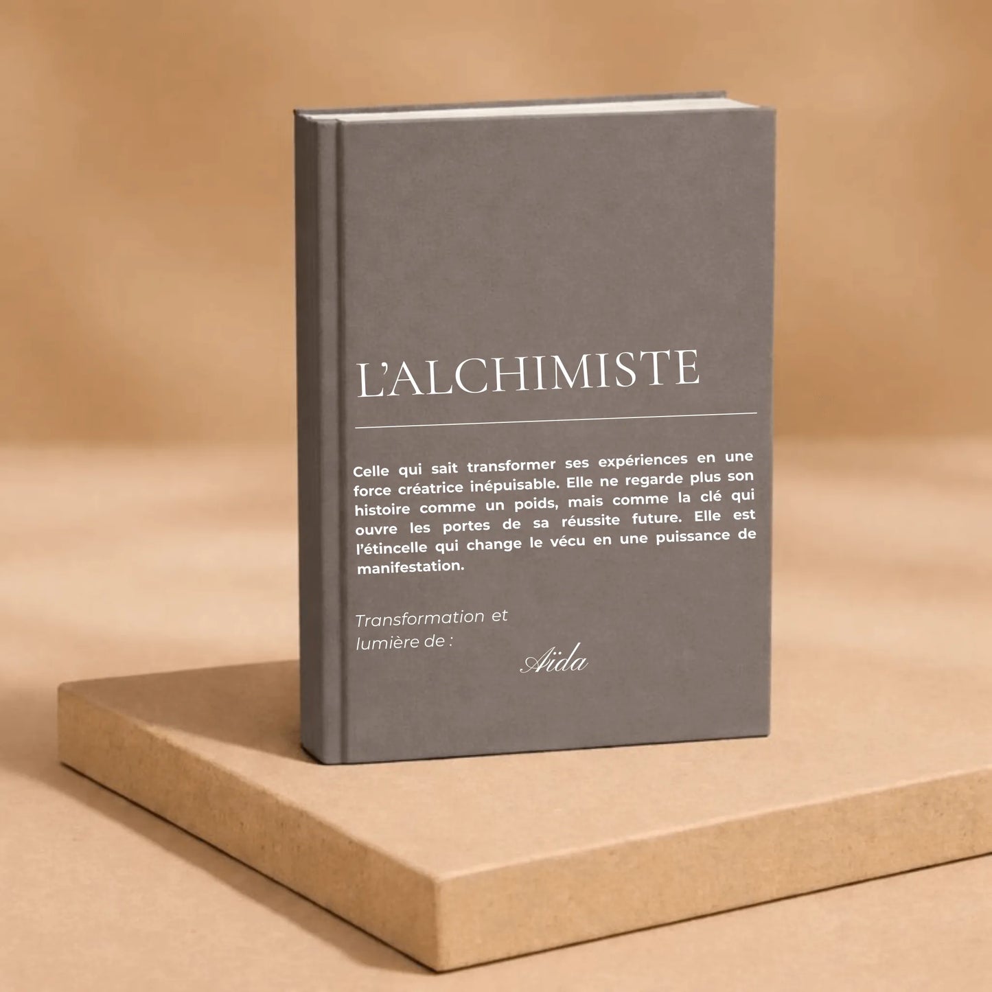 carnet de notes personnalisé Alchimiste - mise en situation lifestyle