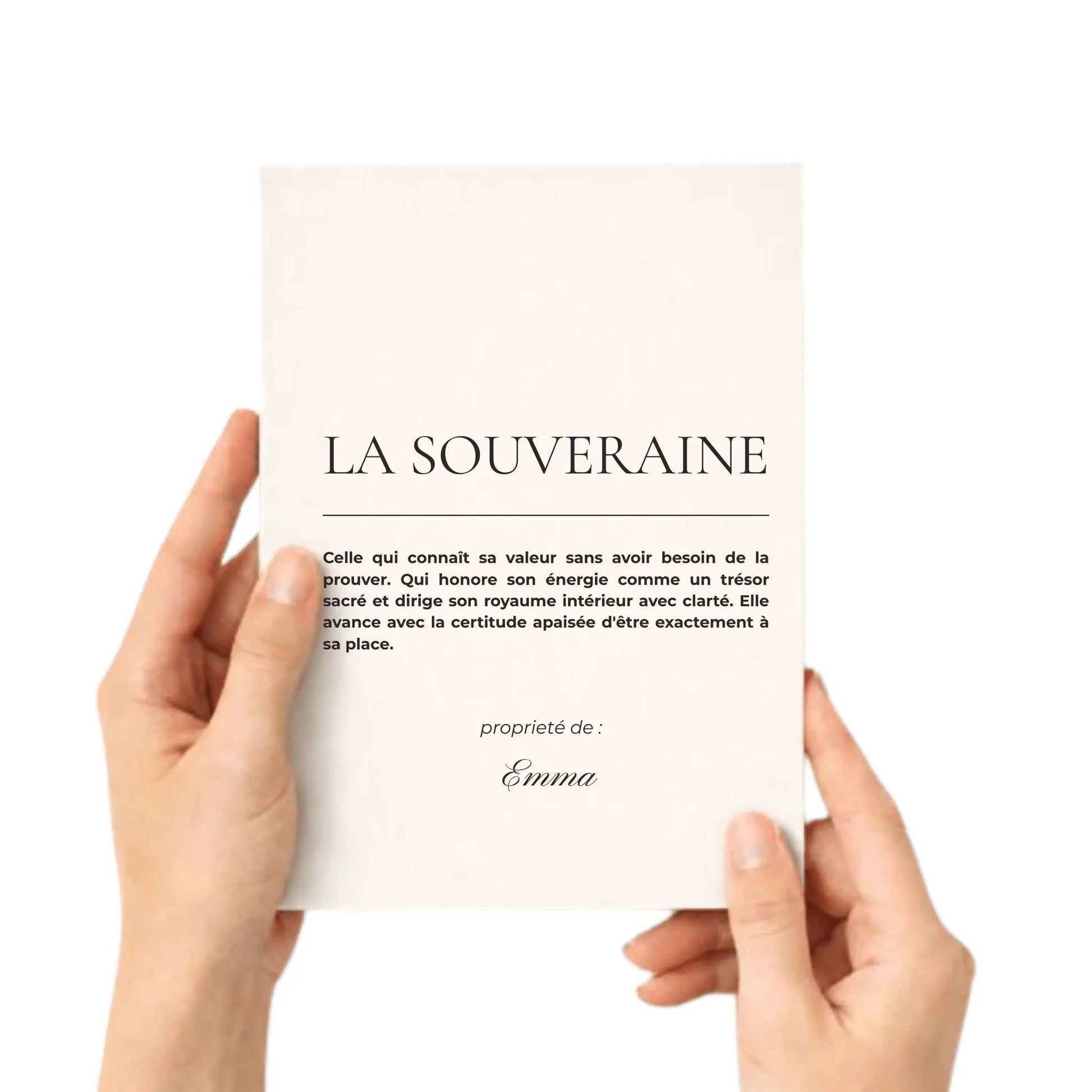 cahier signature personnalisé Souveraine - mise en situation lifestyle