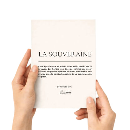 cahier signature personnalisé Souveraine - mise en situation lifestyle
