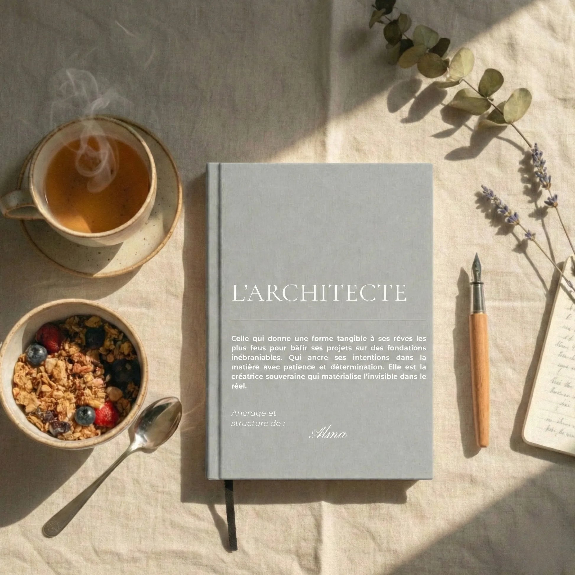 carnet de notes personnalisé Architecte Rituel d'Ancrage - détail design