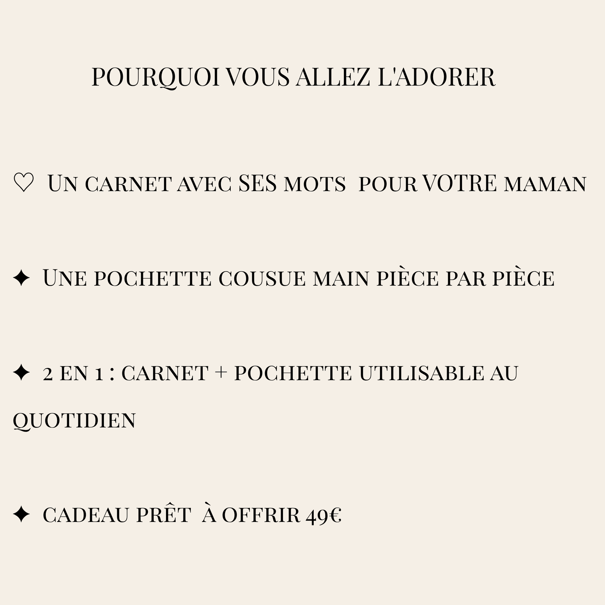 Carnet MAMAN personnalisé avec pochette artisanale cousue main — cadeau prêt à offrir fête des mères fait main France