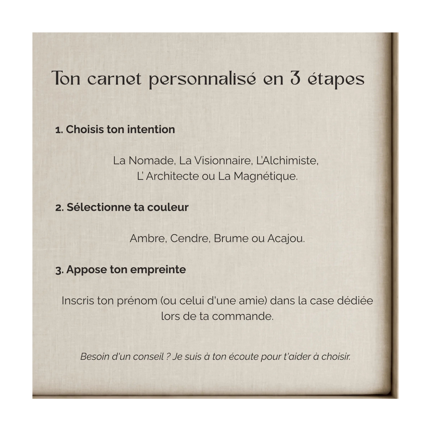 mode opératoire pour personnalisé ton cahier