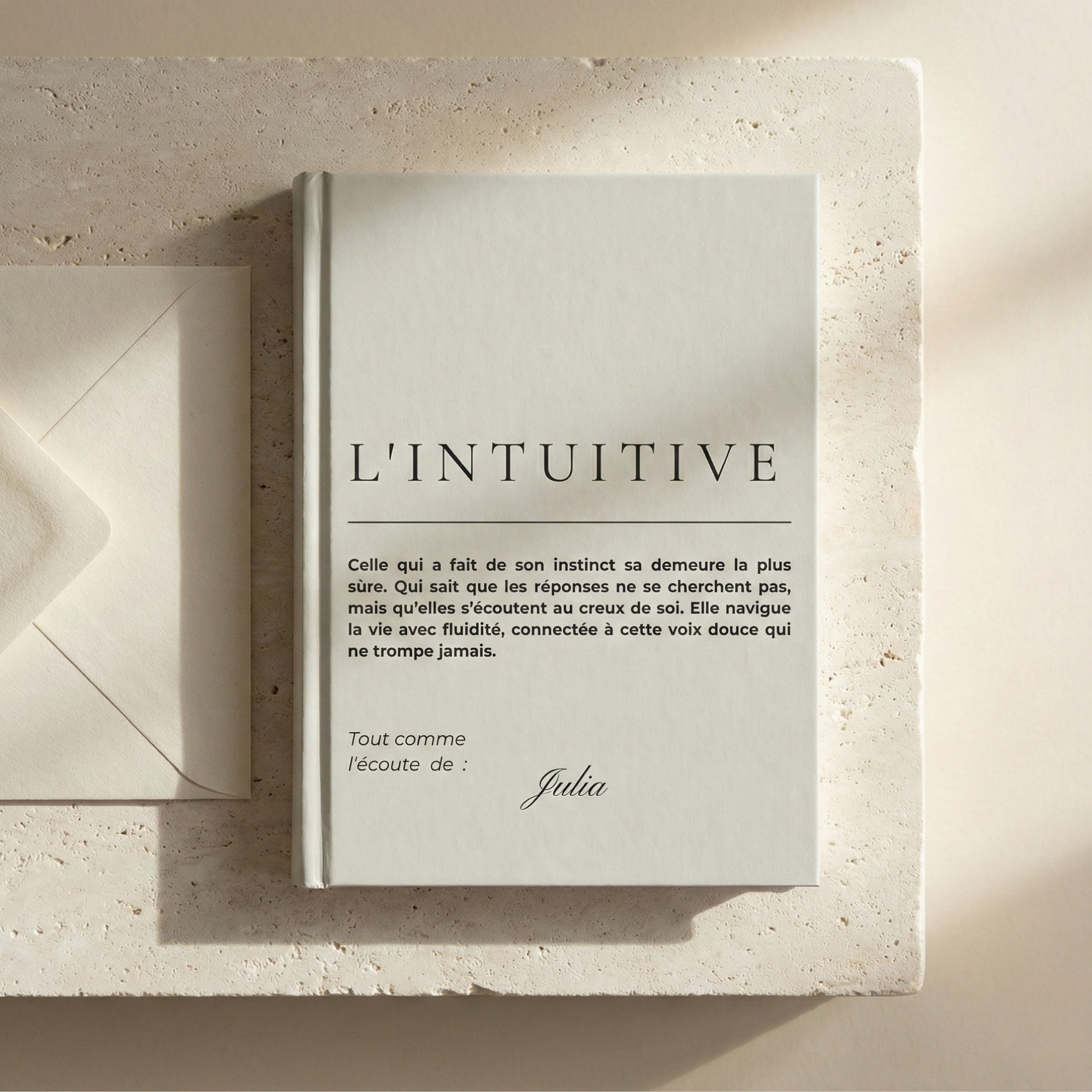 journal intime l 'intuitive personnalise prenom pour cadeau femme