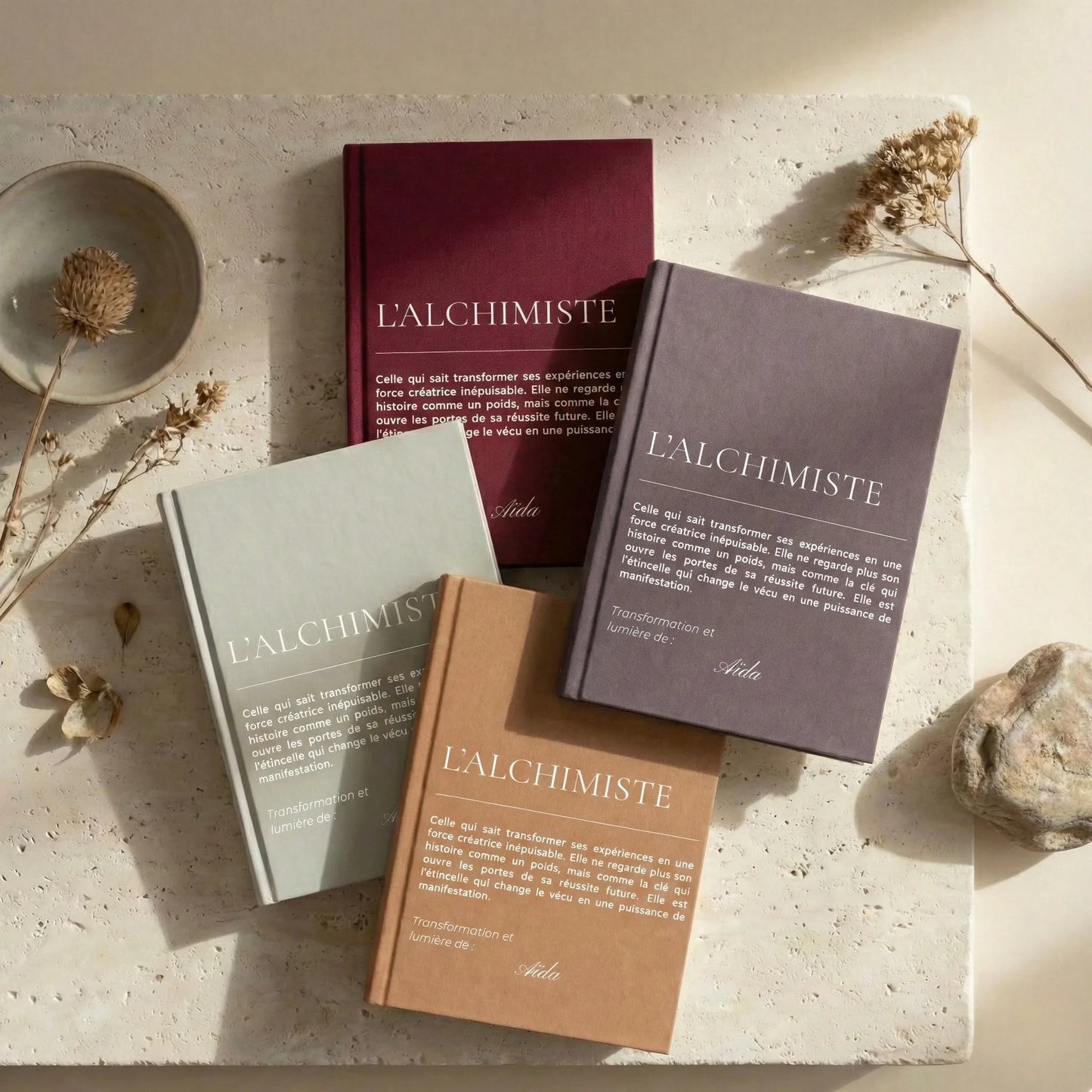 collection cahier personnalise prenom alchimiste