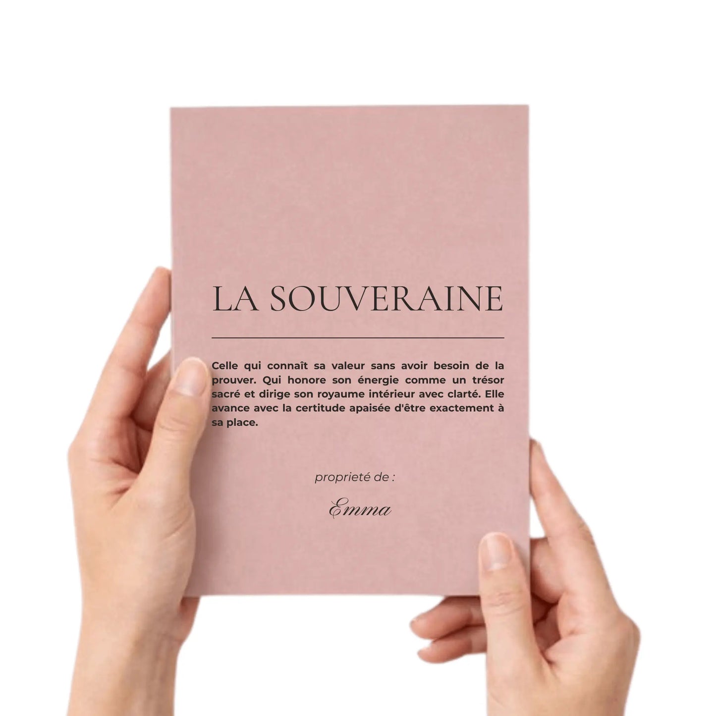cahier signature personnalisé Souveraine - mise en situation lifestyle