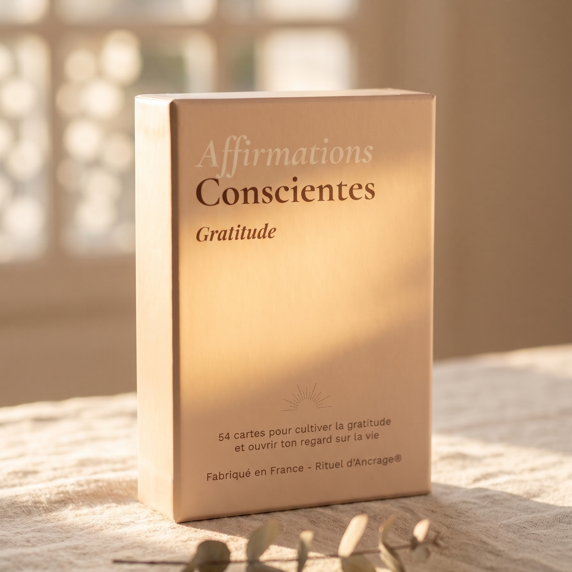 carte affirmation gratitude palette couleurs sable beige naturel