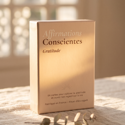 carte affirmation gratitude palette couleurs sable beige naturel