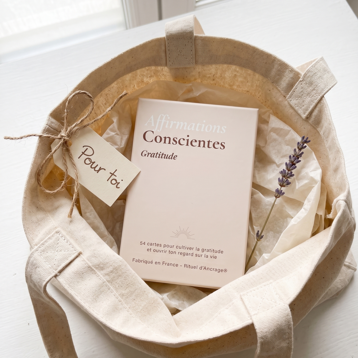 cartes affirmations gratitude mise en situation lifestyle décoration intérieure