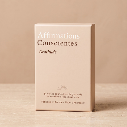 coffret 54 cartes affirmations positives gratitude Rituel d'Ancrage fabriqué en France