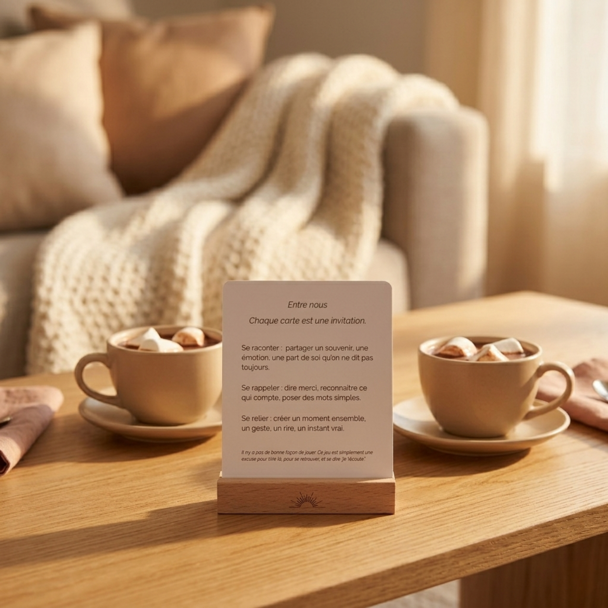 coffret Entre Nous blanc rosé ouvert cartes mère fille visibles