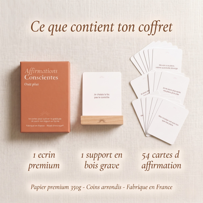 coffret premium Osez Plus cartes confiance en soi fabriqué en France