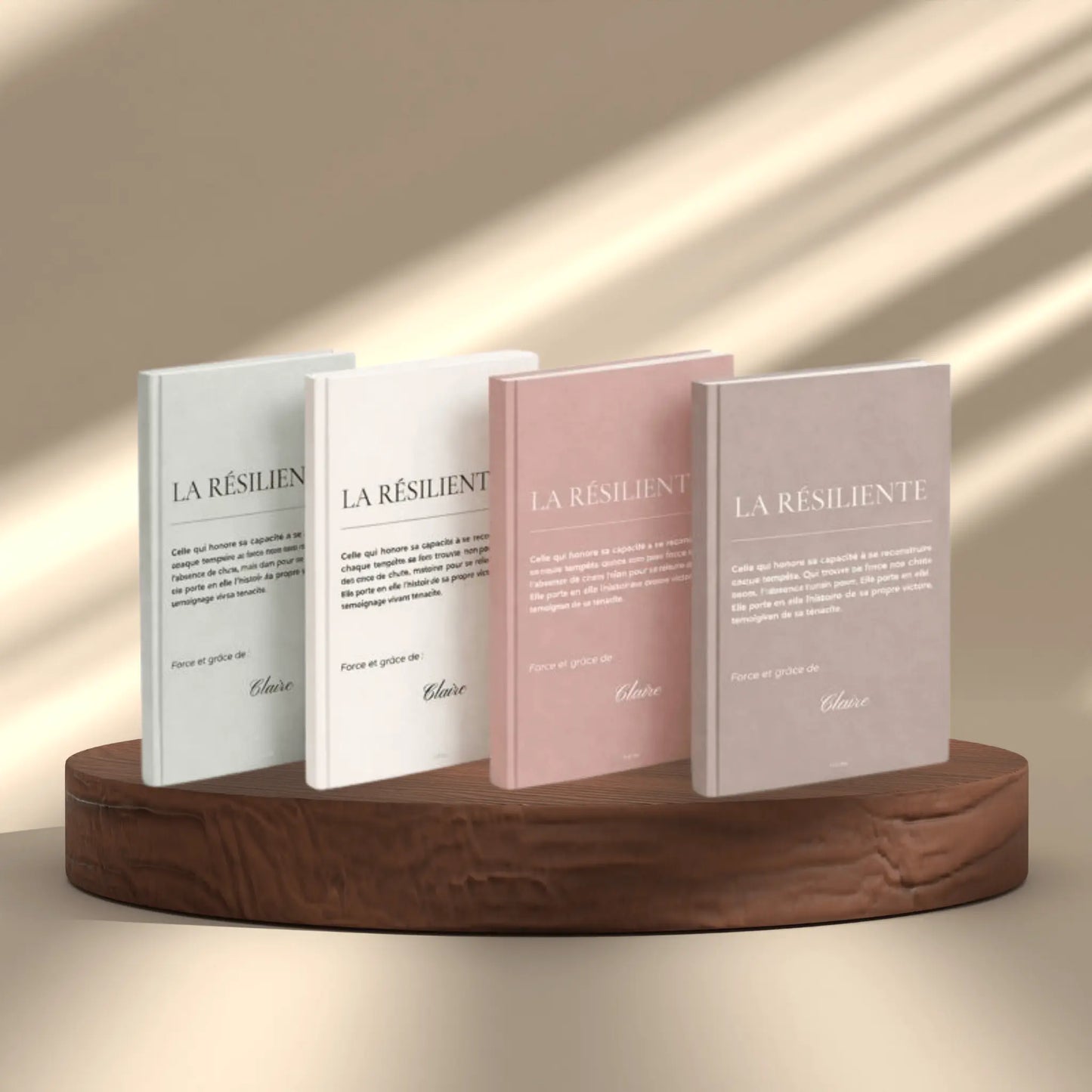 presentation de la collection en 4 colories des cahiers personnalises la resiliente