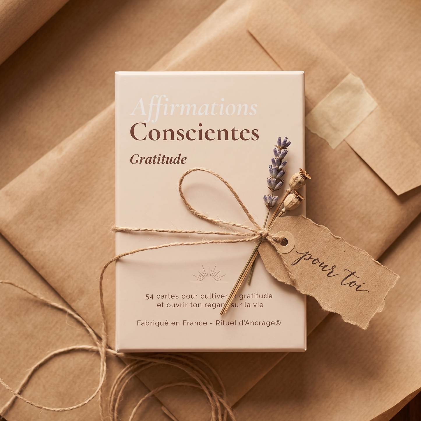 femme lisant carte affirmation positive gratitude moment bien-être quotidien