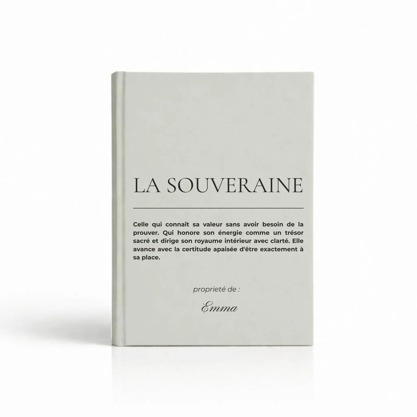 cahier signature personnalisé Souveraine - mise en situation lifestyle
