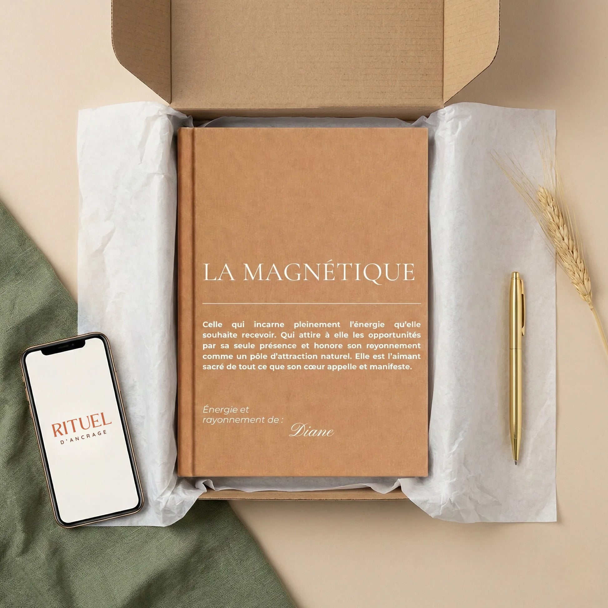 carnet de notes personnalisé Magnétique Rituel d'Ancrage - détail design