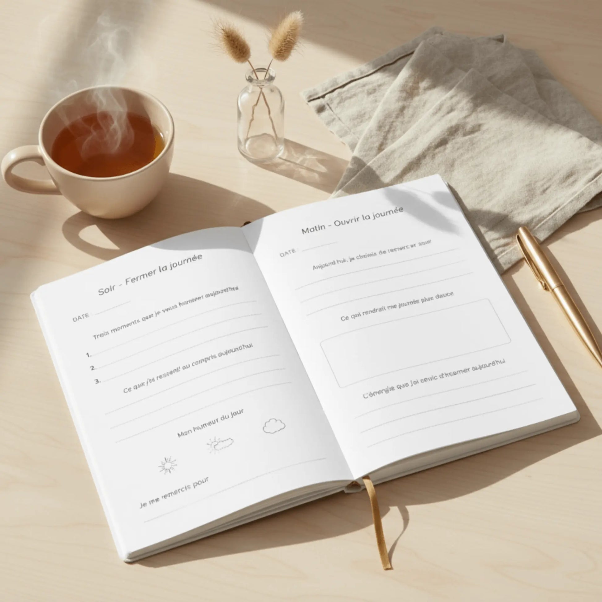 journal rituel 5 minutes ouvert