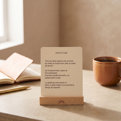 rituel de gratitude quotidien avec cartes affirmations positives Rituel d'Ancrage